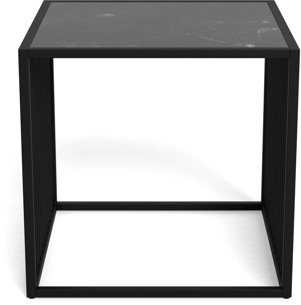 Table d'appoint compacte Strington effet marbre noir pour petits espaces - 11