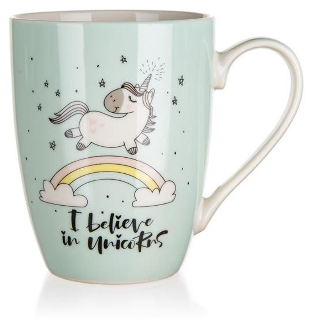 Tasse, tasse en céramique, licorne, vert menthe, 340 ml Image du produit 