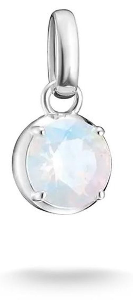 Pendentif charm en argent avec pierre de naissance du mois Image du produit 