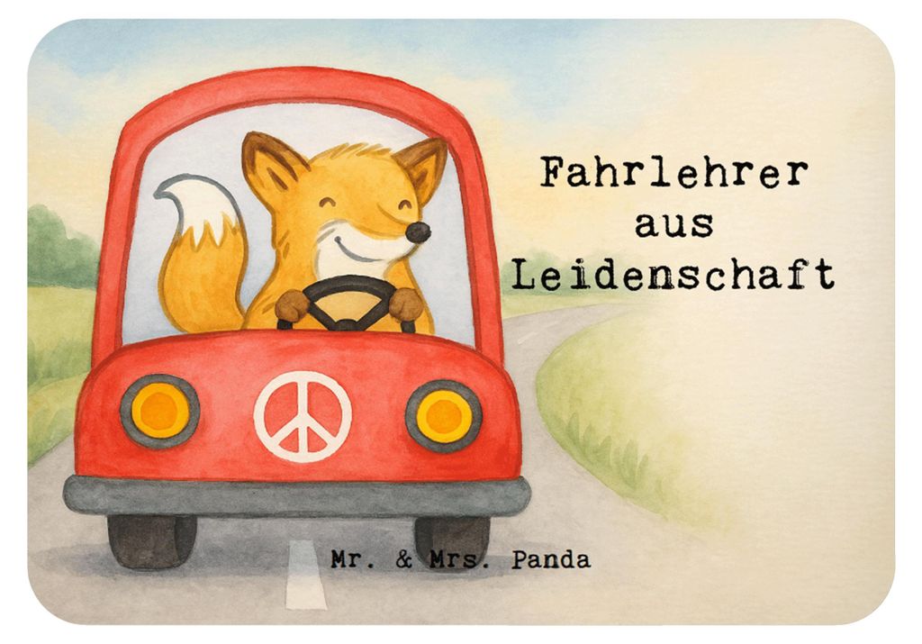 Mr. & Mrs. Panda magnet Fahrlehrer Leidenschaft Design - Weiß - Geschenk, Fahrschule, Notizhalter, tafelmagnet, haftmagnet, Beruf, Kühlschrankmag...