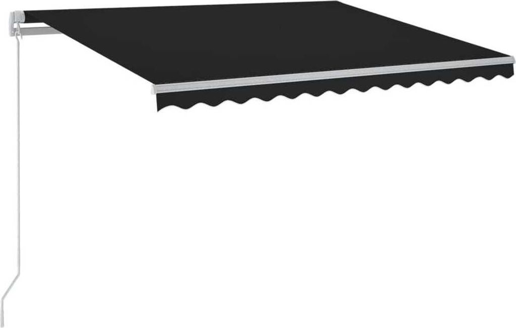 Markise Manuell Einziehbar mit LED 300x250 cm Anthrazit