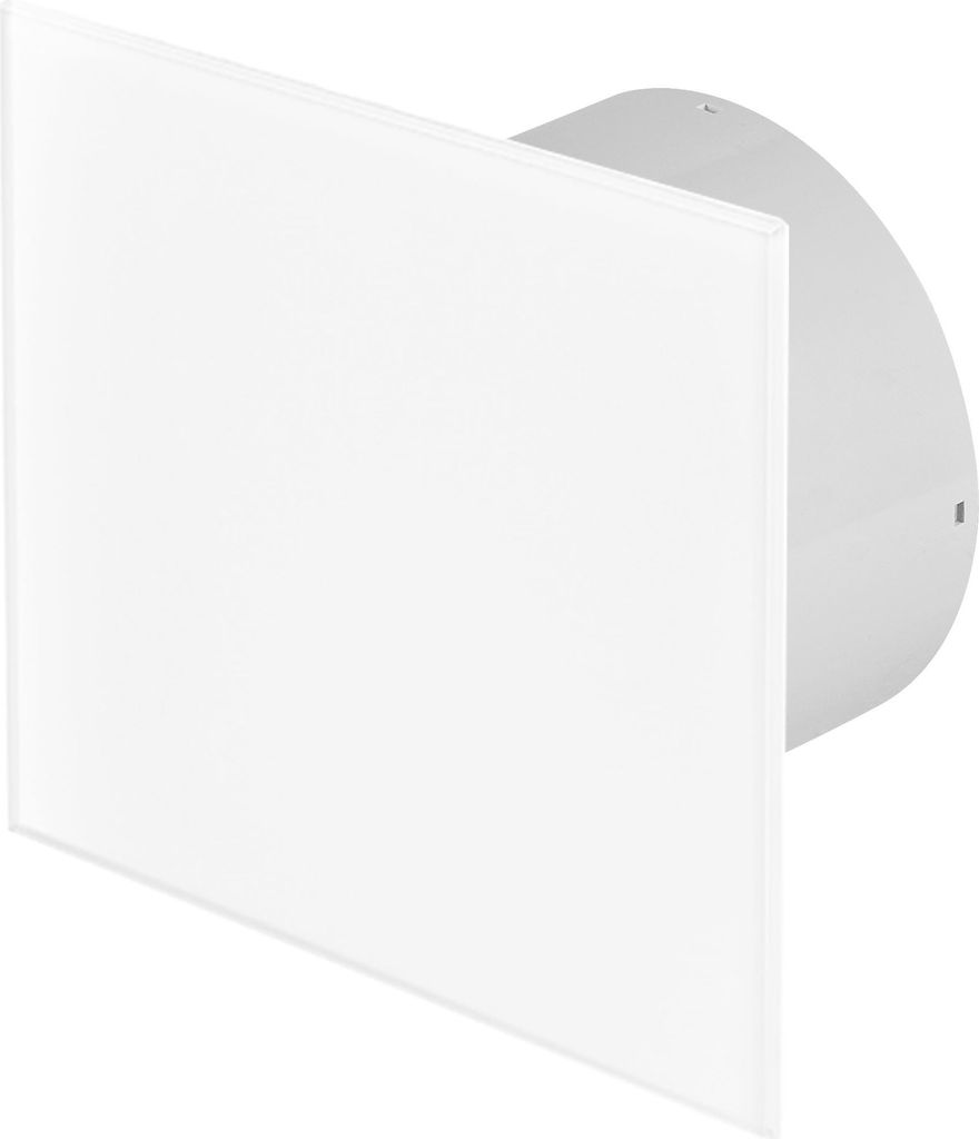 Wohnraumlüfter Lüfter Badlüfter Deckenlüfter Ventilator Badventilator Glas Ø 125 mm weiß Feuchtesensor / Hygrostat
