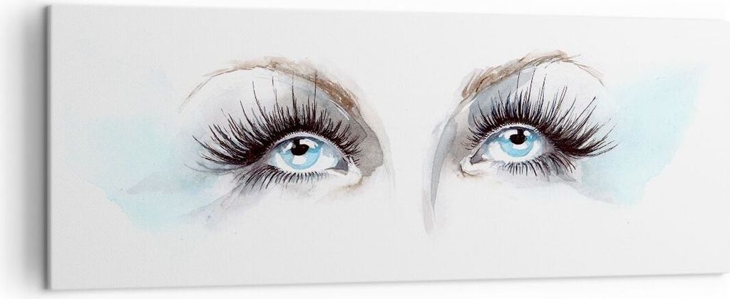 Bild auf Leinwand - Leinwandbild - Mädchen Fantasie Augapfel menschliches - 140x50cm - Wand Bild - Wanddeko - Leinwanddruck - Bilder - Kunstdruck ...
