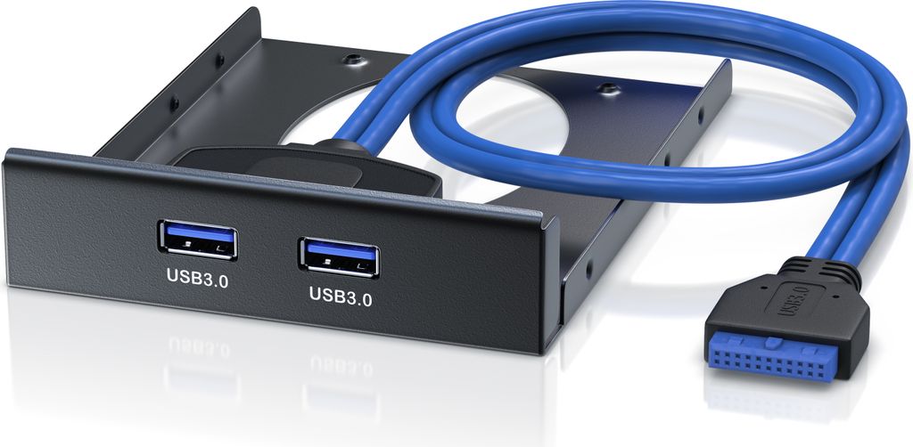 CSL USB 3.0 2-Port Frontpanel für 3,5" Laufwerkschächte - 2x USB 3.0 Buchse Typ A | bis zu 5Gb/s