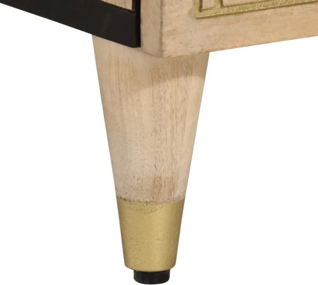 Base TV 105cm Legno di Mango e Ferro | Mobile Massiccio Alta Qualità - 9