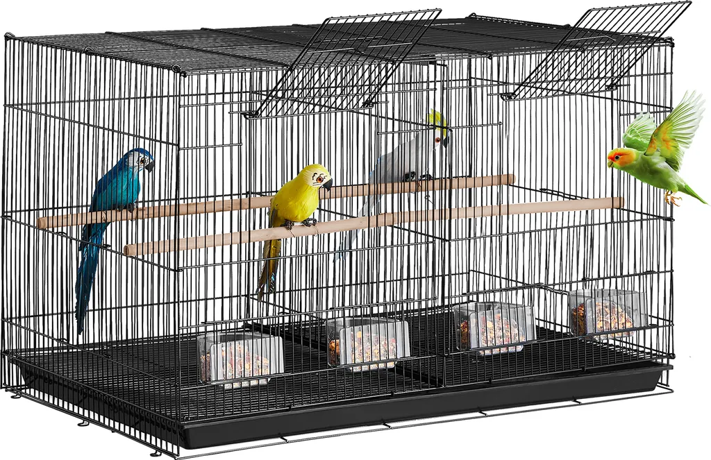 VEVOR Cage à Oiseaux Métallique pour Perruches et Canaris - Volière