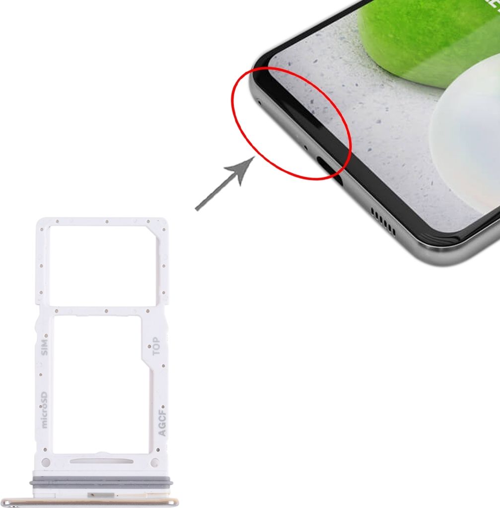 Dual Sim + Micro SD Karten Halter für Samsung Galaxy A73 5G Ersatzteil Weiß
