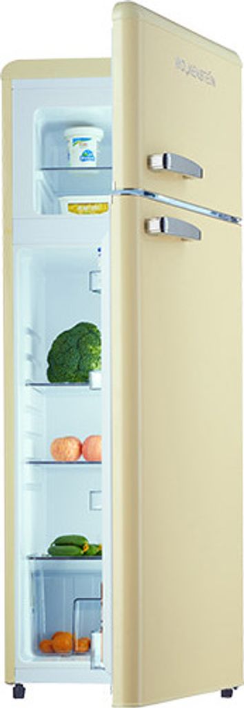 WOLKENSTEIN Retro Kühl-Gefrierkombination Kühlschrank GK212.4RT creme 211 L E