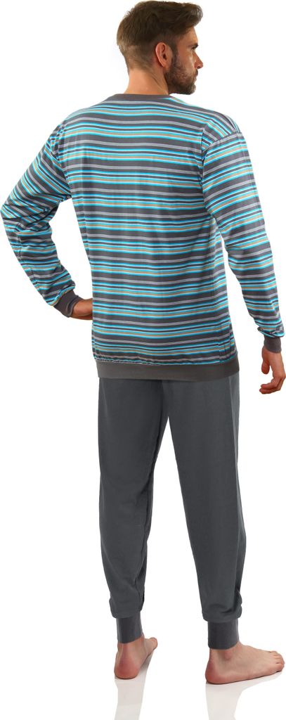 Sesto Senso Herren Baumwoll Pyjama Set - Bequeme Langarm Produktbild 
