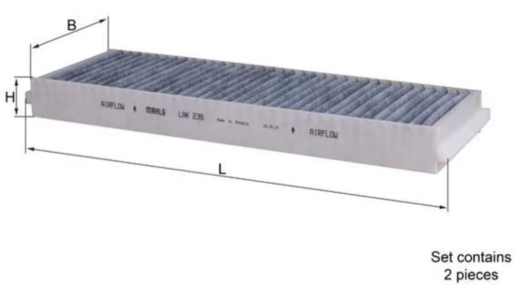 Filtre à pollen avec charbon actif KNECHT LAK 239/S pour climatisation
