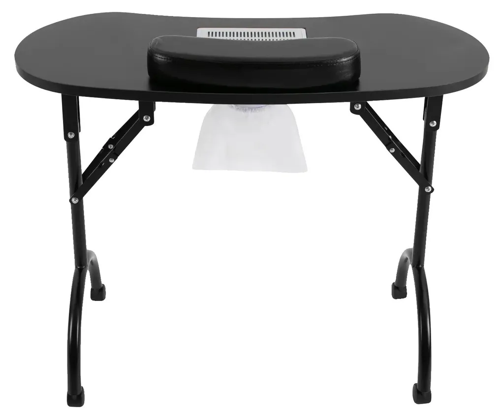 Table de manucure sans poussière : modèle portable noir anti-salissure