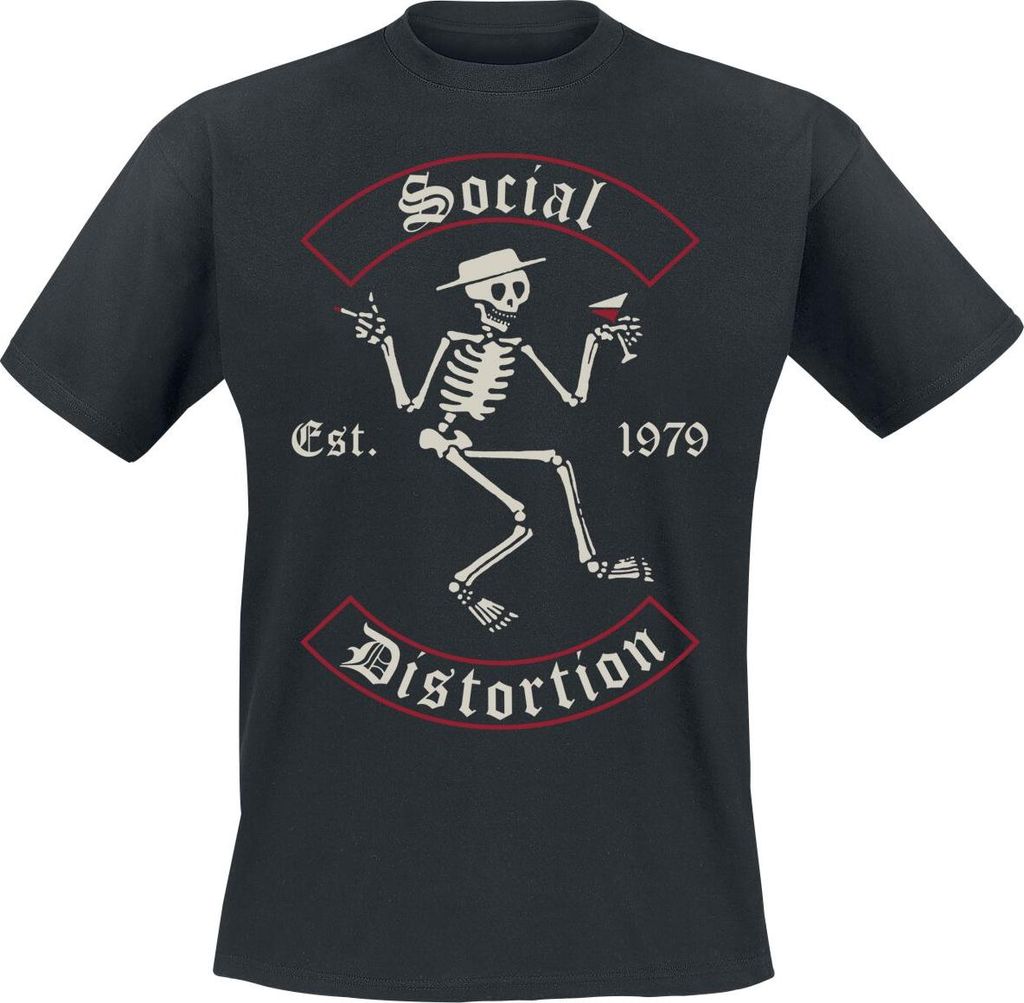 Social Distortion T-Shirt Herren Skelly Banner schwarz M