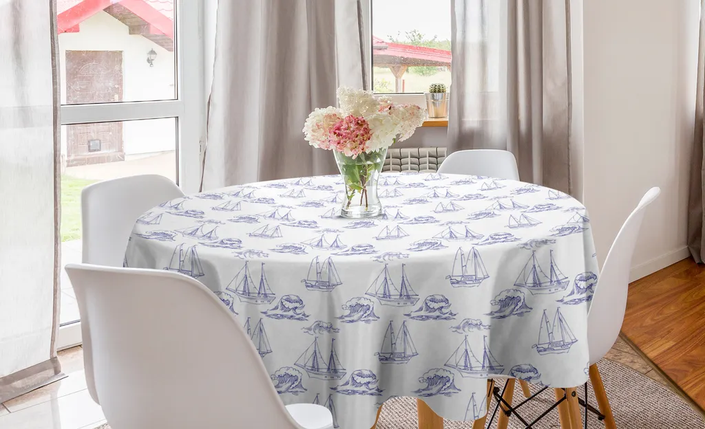 ABAKUHAUS Tovaglia 150cm Indaco Marine | Poliestere Alta Resistenza