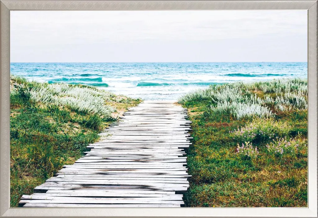 Poster Horizon infini avec cadre alu argenté et vitre acrylique Shinsuke