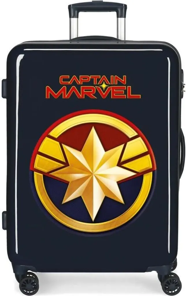 JOUMMABAGS Valigia da viaggio in plastica ABS Capitan Marvel, 68 cm