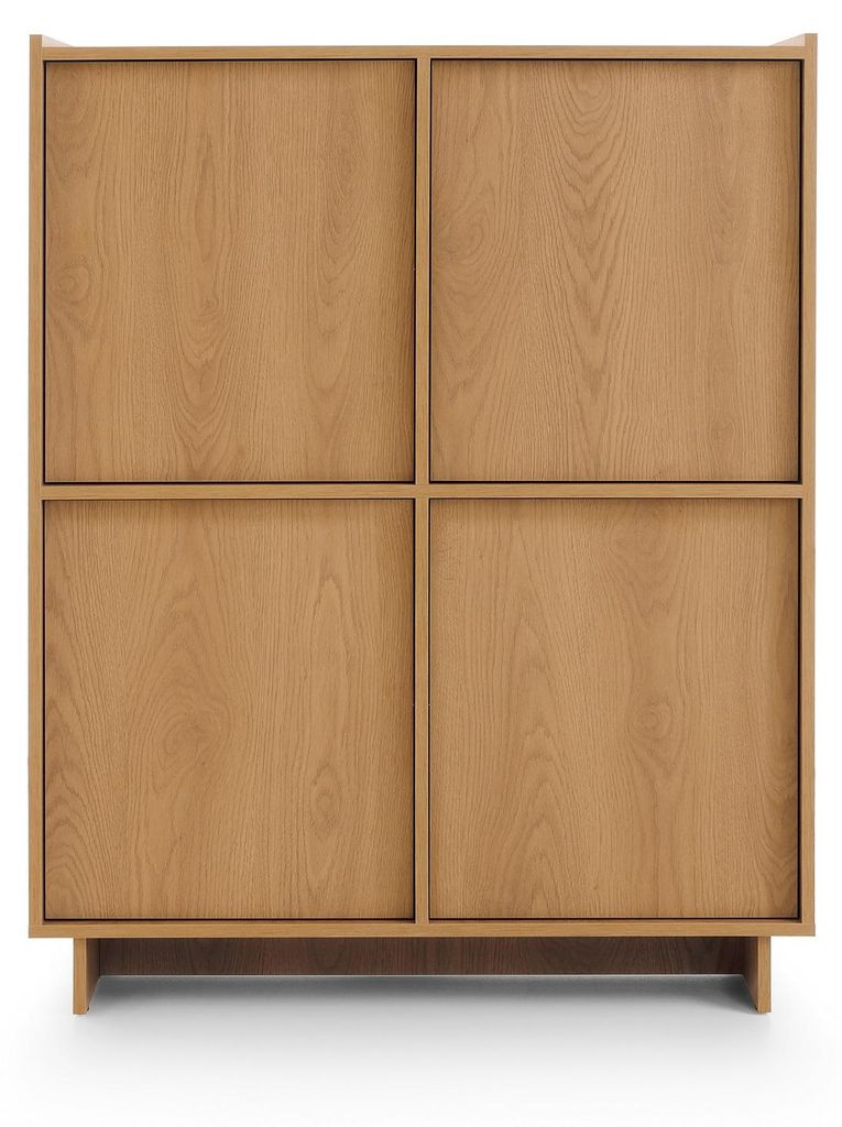 Masseno Kommode ZENITH 98 cm Sideboard mit 4 Türen für Wohnzimmer Schlafzimmer Modern 98x39x124 cm Braun
