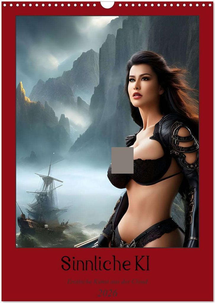 Sinnliche KI - Erotische Kunst aus der Cloud (Wandkalender 2026 DIN A3 hoch), CALVENDO Monatskalender