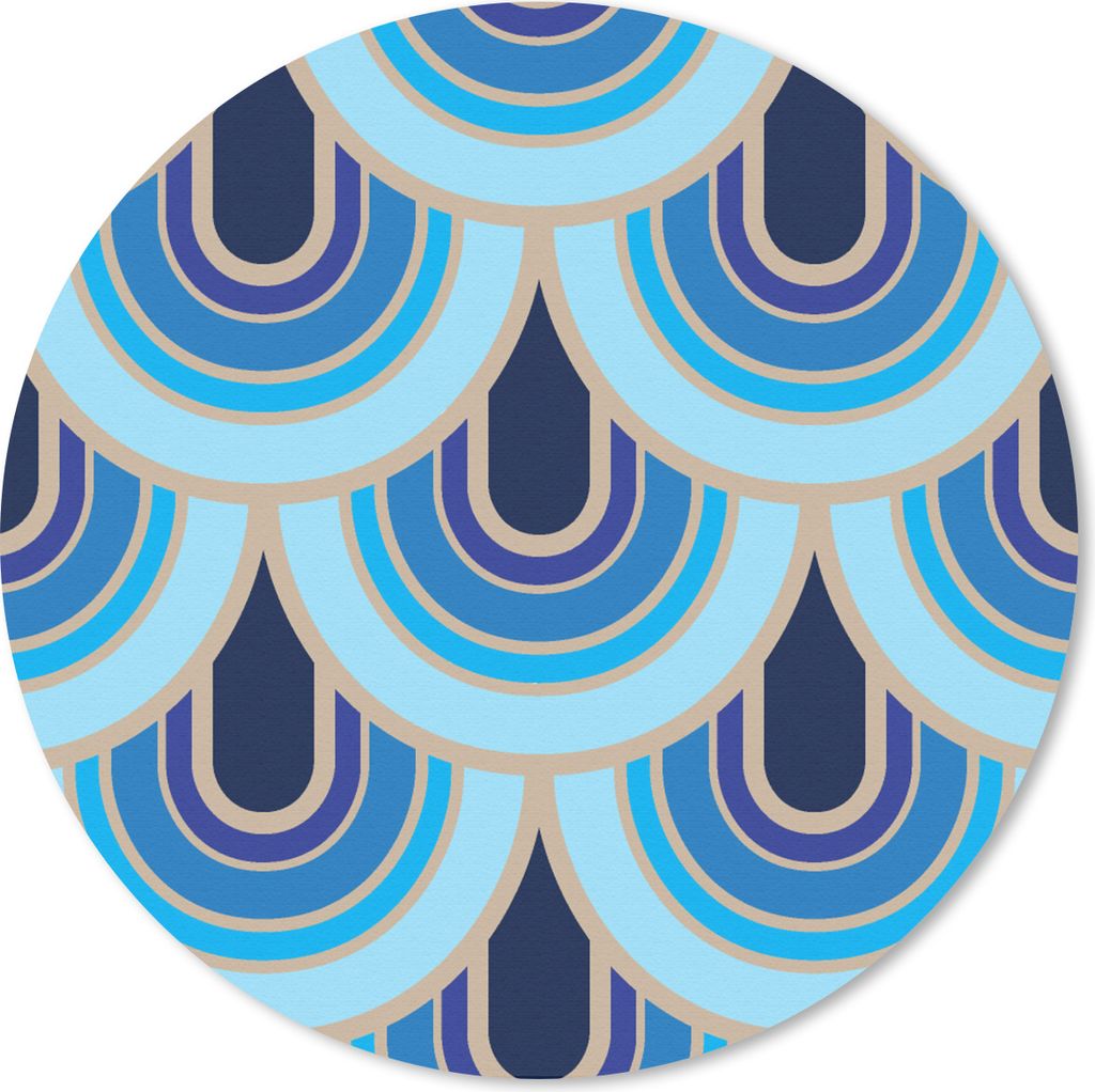 MuchoWow Mauspad Mousepad Retro - Muster - Jugendstil 40x40 cm - Mousepads - Maus Mat - Pad - Mausunterlage - Schreibtisch Accessoires