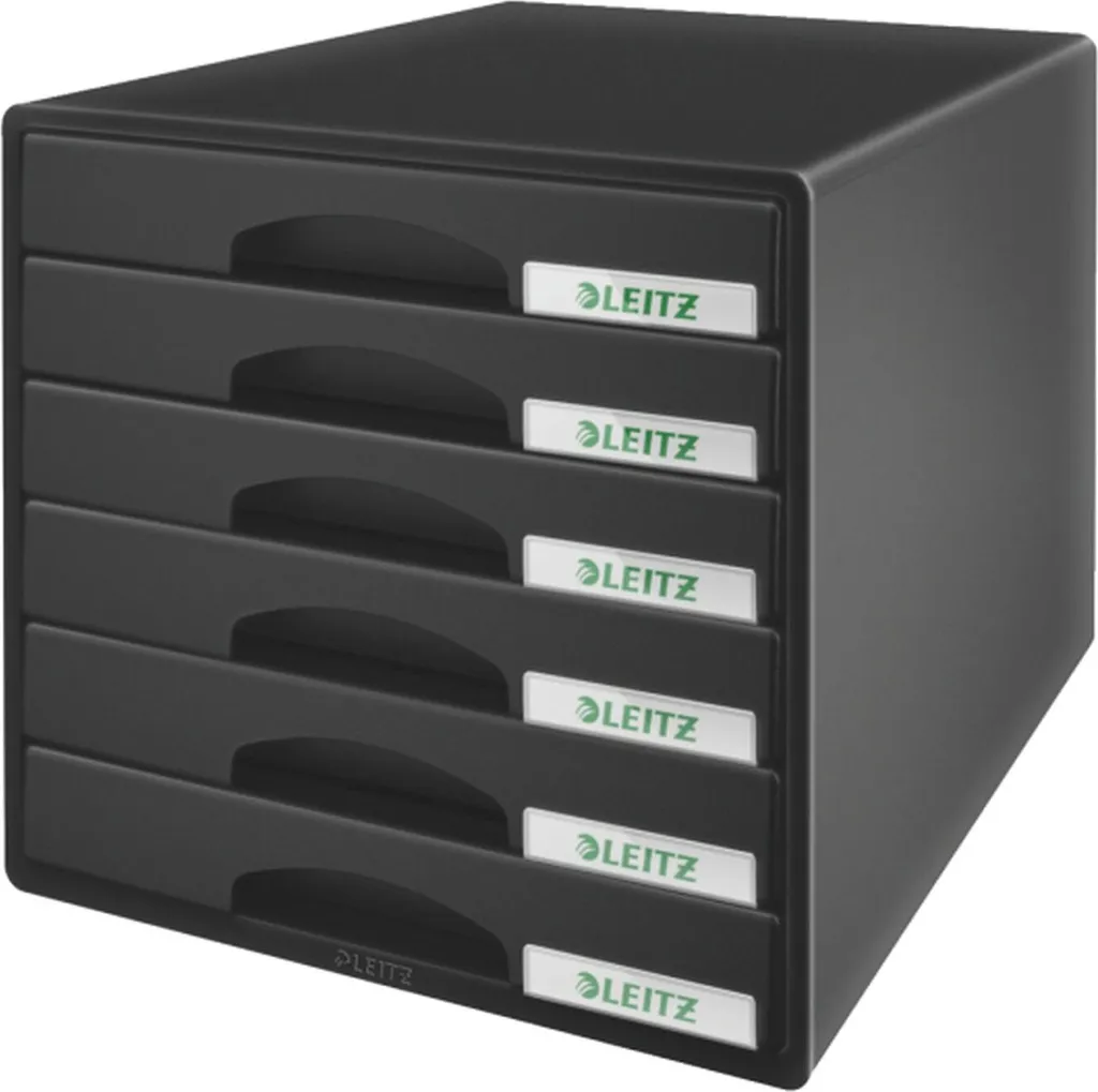 Leitz Cassettiera Plus 6 Cassetti Nero - Organizer Ufficio A4