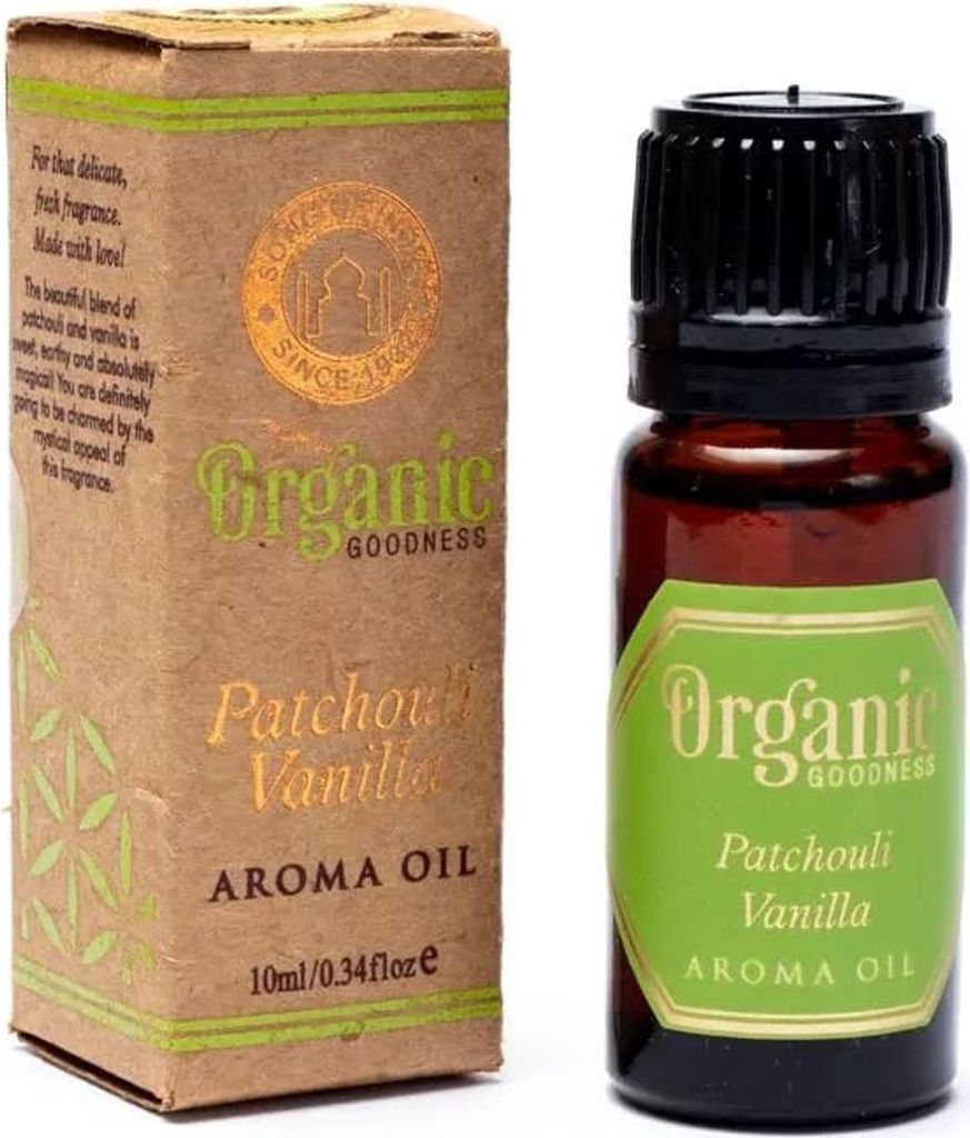 Organic Goodness Aromaöl Patchouli Vanille – 10 ml Packung mit 6 Stück
