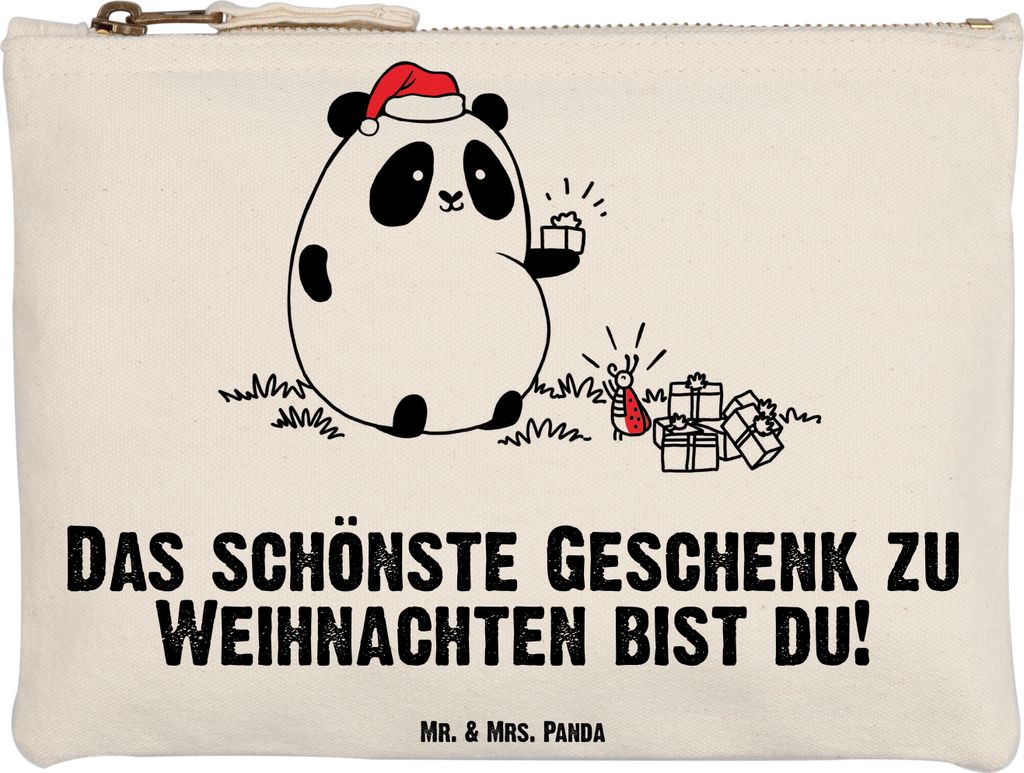 Mr. & Mrs. Panda Kulturbeutel Panda Weihnachtsgeschenk Grösse XL Große - Weiß - Geschenk, Schlampermäppchen, Pouch, Stoffbeutel, kosmetiktäsch...