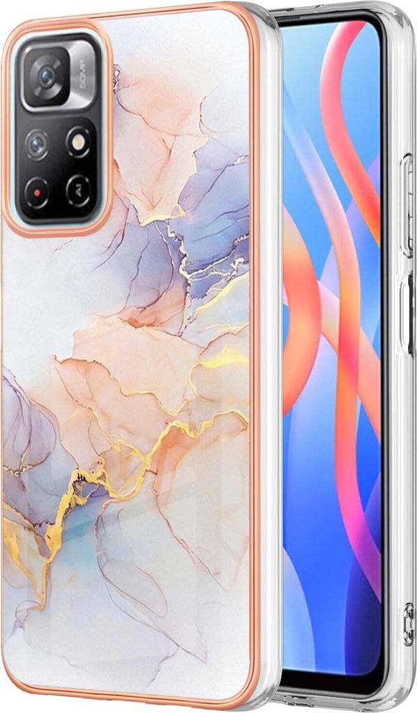 Redmi Note 11S Hülle, Muster Handyhülle Weich TPU Bumper Schutzhülle für Xiaomi Redmi Note 11 4G /Note 11S Weiß