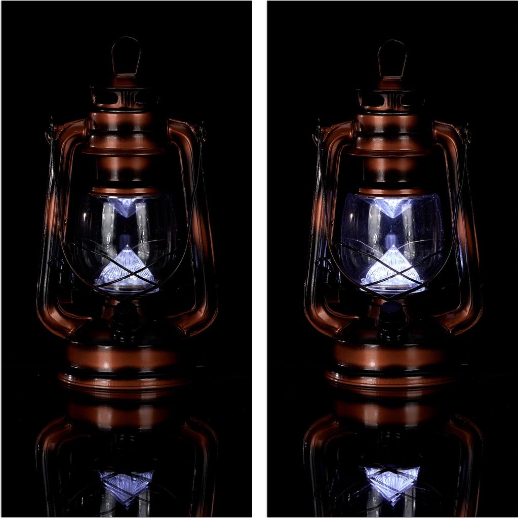 relaxdays 2 x Sturmlaterne LED kupfer Produktbild 6