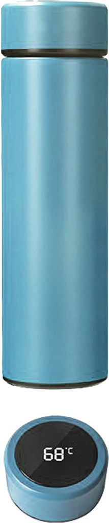 Thermoflasche Hellblau mit Temperaturanzeige 450 ml Produktbild 