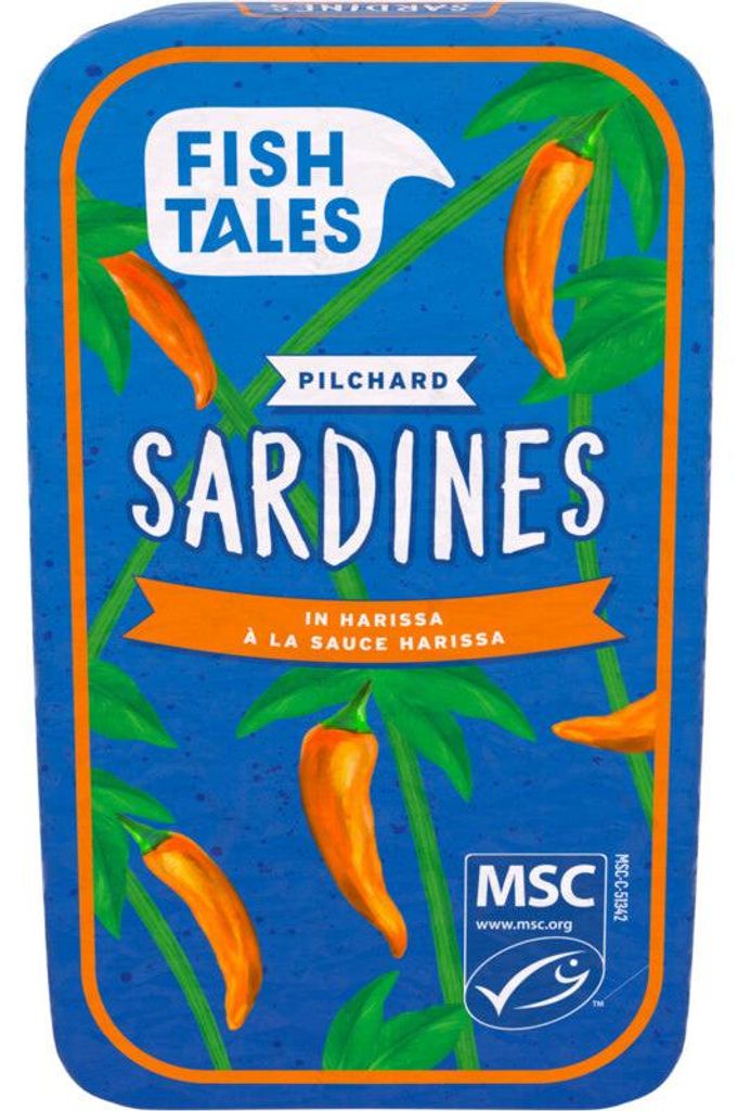 Fish Tales Sardines in Harissa 120g – Filetti di sardine Immagine del prodotto 