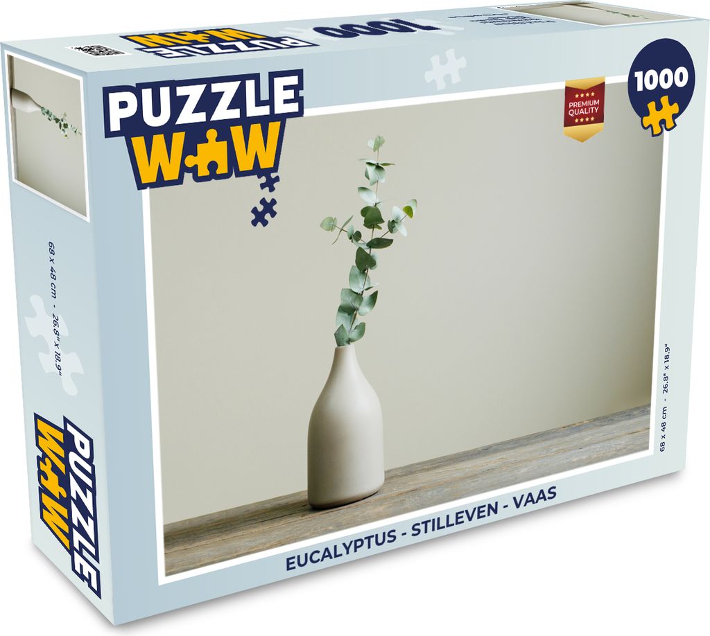 MuchoWow Puzzle 1000 Teile Eukalyptus - Stilleben - Vase - Erwachsene - Rätsel