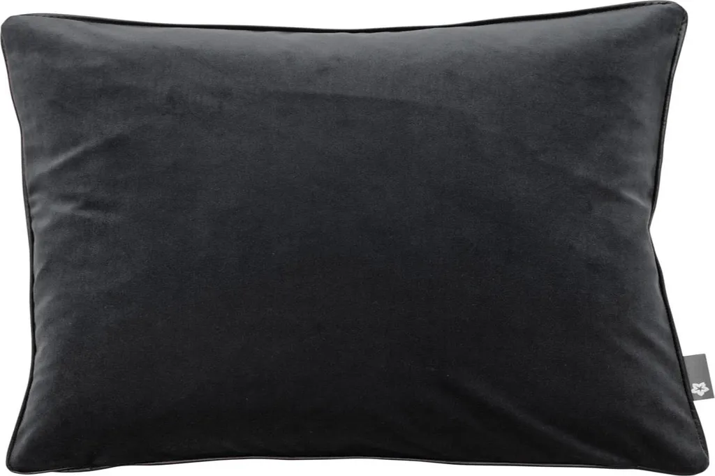 Housse de Coussin Velours Noir 51x51 SALON : Finition Passepoil en Lot de 2