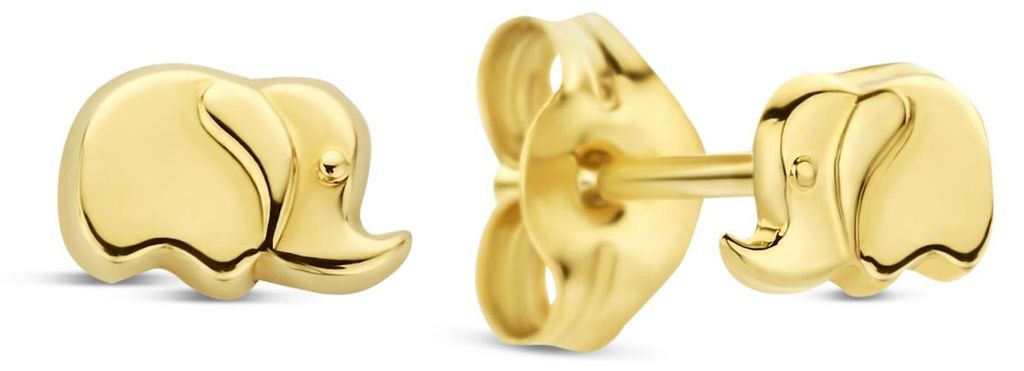 New Bling Oorknopjes – 9NBG-1086 – 14K Goud – Olifant – 5 mm