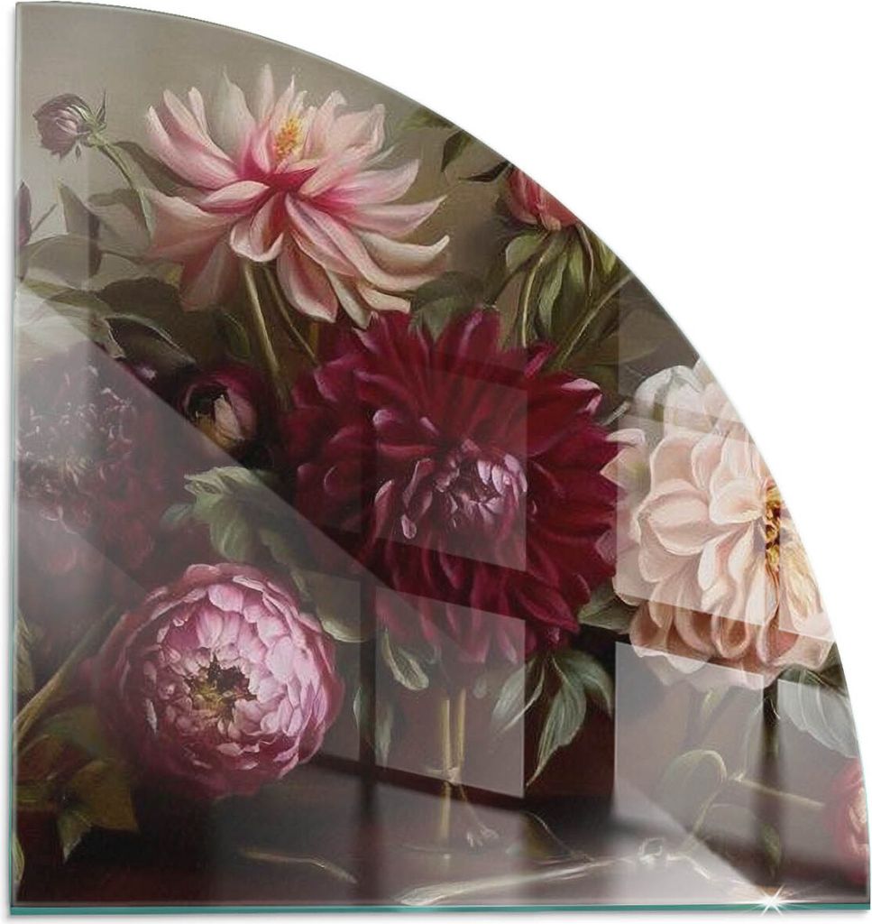 Blumenstrauß im Detail – Glasbodenplatte für – Kaminofen – Kaminplatte Glas – Schutzglas – Funkenschutzplatte –Glasbodenplatte Feuerf...