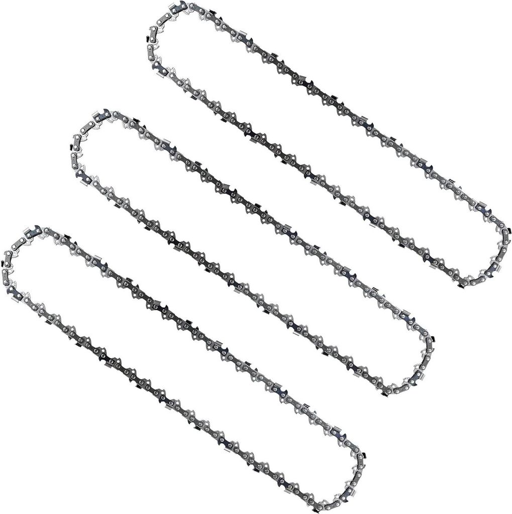 3er-Set Kettensägenkette 3/8"LP 52 Glieder 1,1 mm 47 cm geringer Rückschlag kompatibel mit Bosch AKE 35 S AKE 35 19 S, Einhell, Husqvarna, Makita