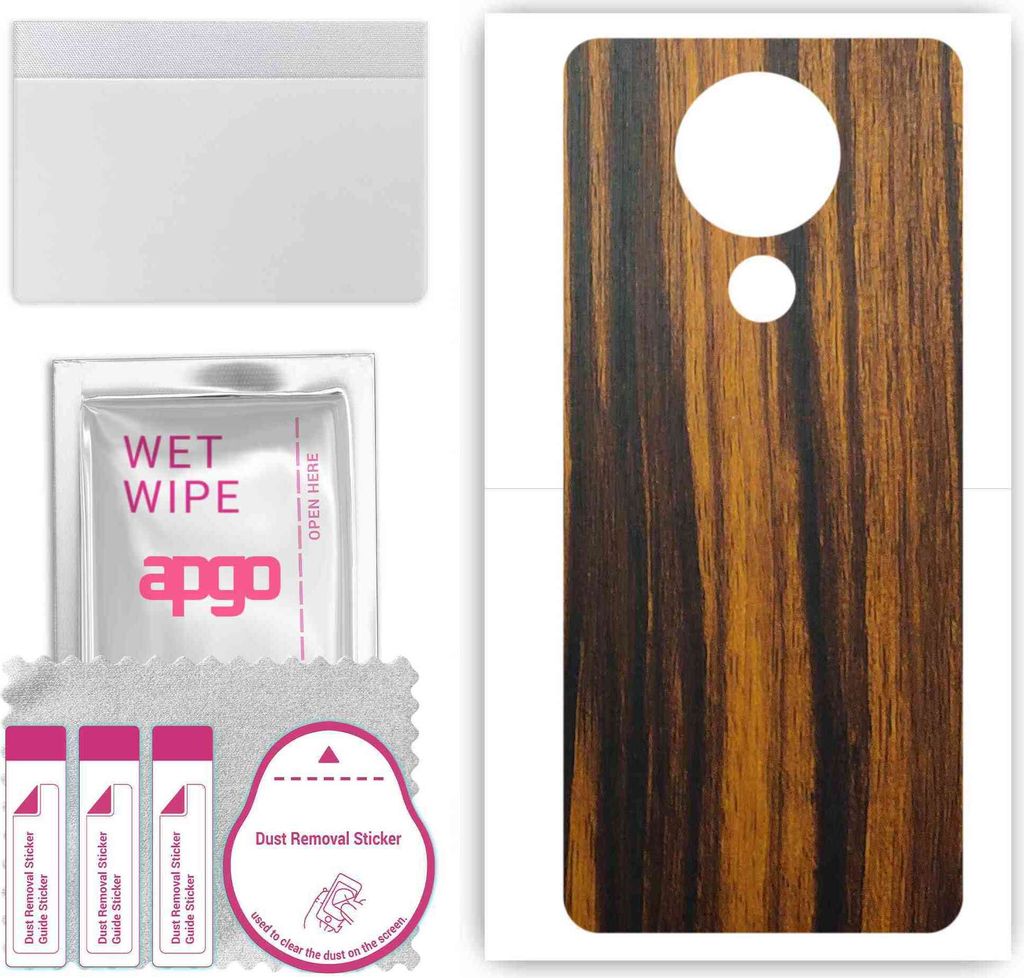 apgo Rückseite Schutzfolie, Skin, kompatibel mit Blackview A80, Hinten Displayschutzfolie aus Vinylfolie, kratzfest, einfache Montage - Tigerwood