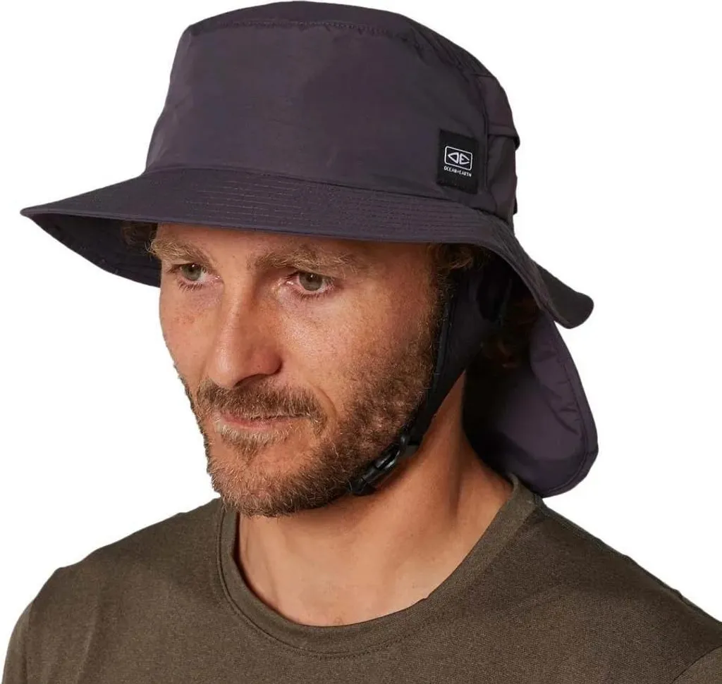 Chapeau de Surf Ocean & Earth Indo Noir Gris Taille L Protection UV