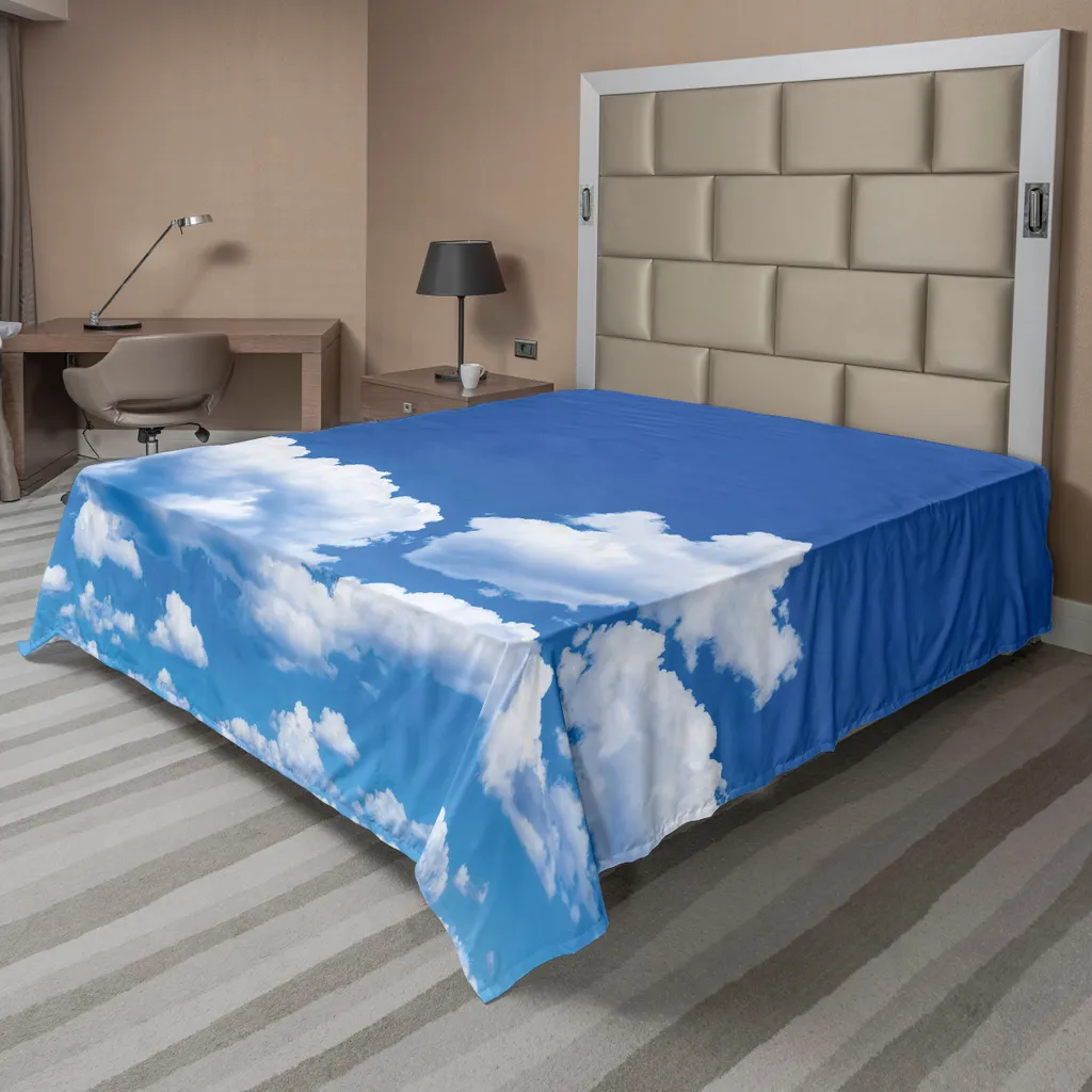 Drap de lit imprimé Nature Nuages flottants en tissu doux 275x260 cm