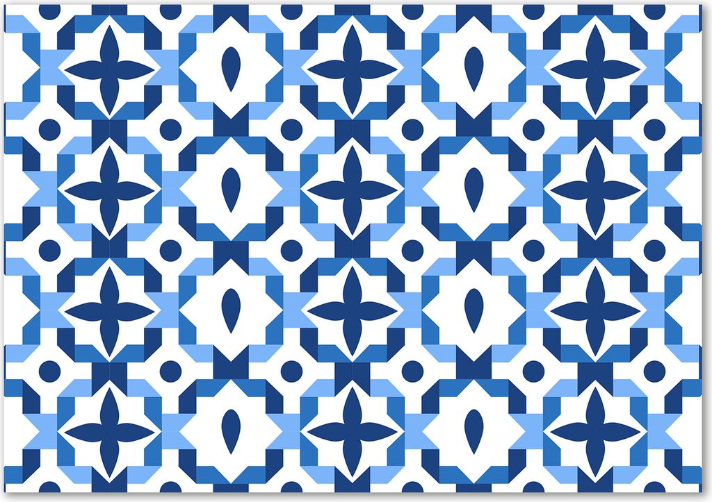 Tulup Leinwandbild - 100x70 cm - Wandkunst - Drucke auf Leinwand - Leinwanddruck - Sonstige - Blau - Geometrische Figuren