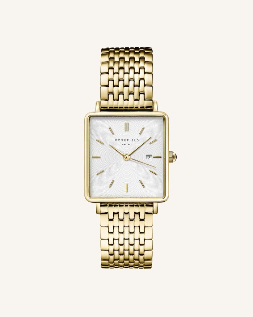 ROSEFIELD Damenuhr Boxy Gold eckig QWSG-Q09