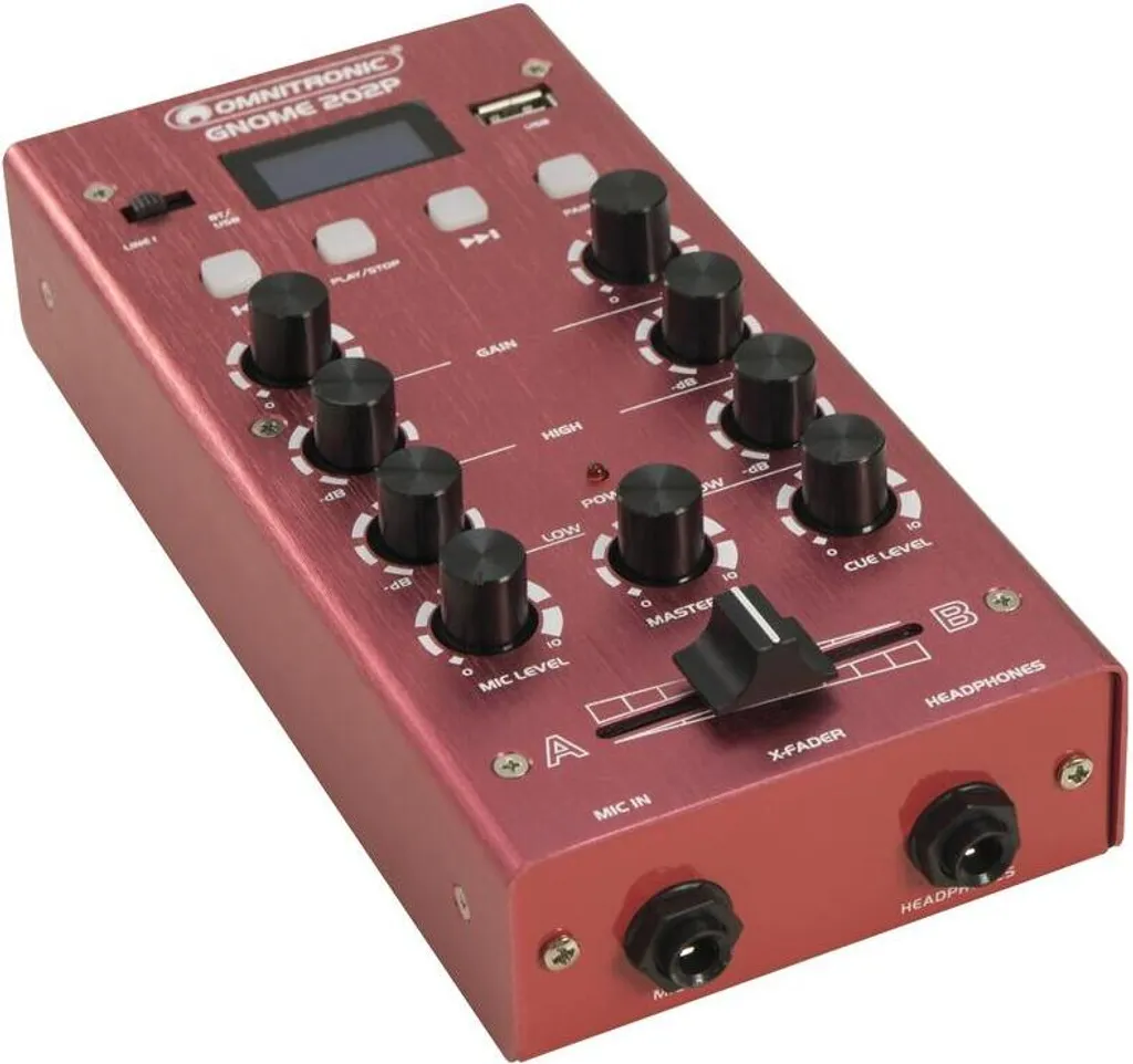 Table de mixage miniature 2 voies OMNITRONIC GNOME-202P rouge - 2