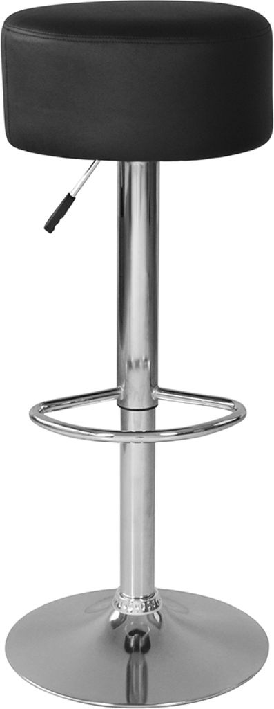 Elegante Barhocker mit schwarzem Sitz und verstellbarer Produktbild 