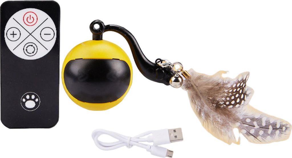 Interaktives Katzenspielzeug, wiederaufladbarer automatischer Katzenspielzeugball mit Fernbedienung, bewegungsaktivierter, selbstrollender Ball fü...