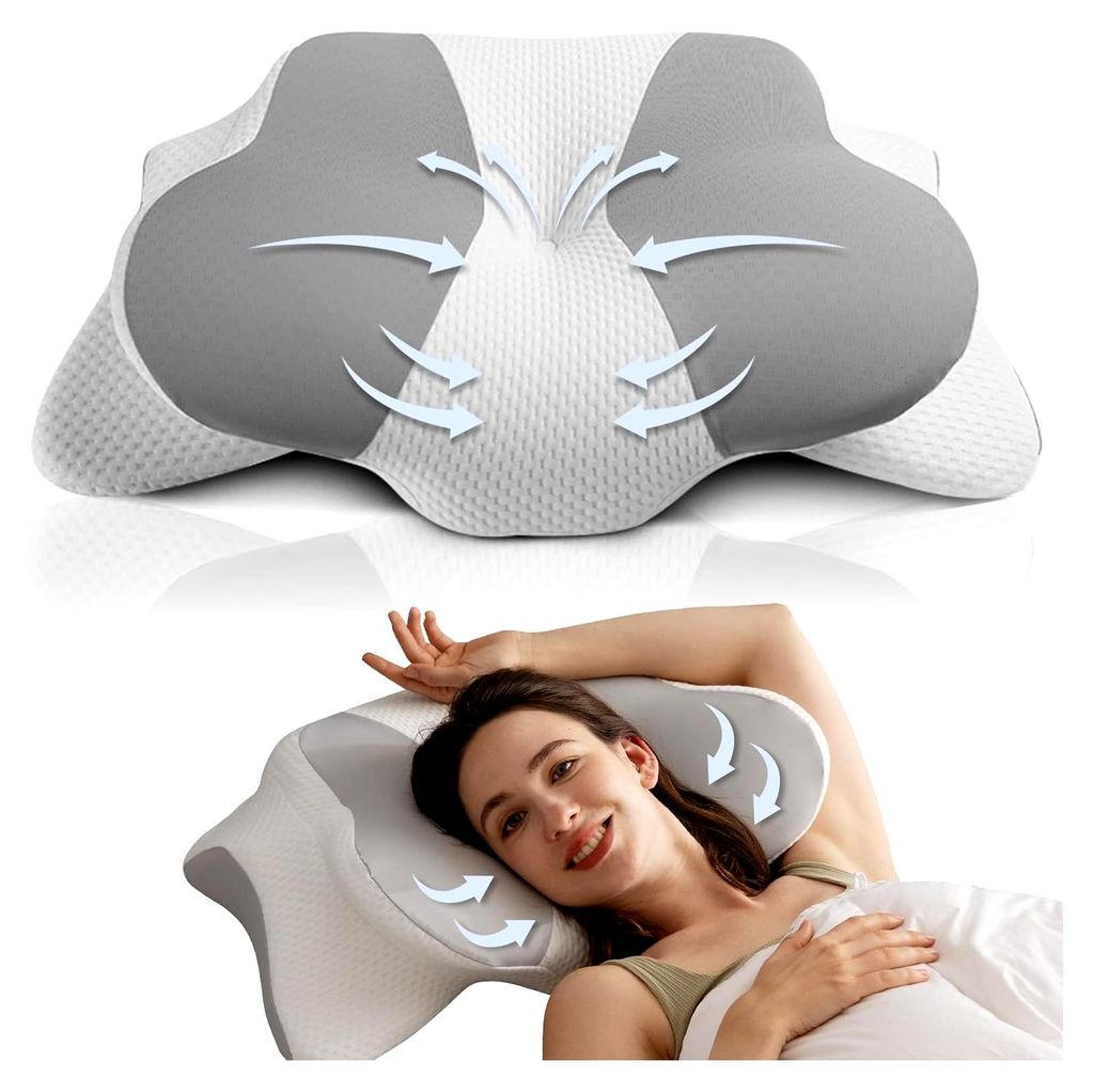 Nackenkissen, Memory Foam Kissen - Orthopädisches Kissen zur Linderung von Nacken- und Schulterschmerzen für Seiten-, Rücken- und Bauchschläfer...