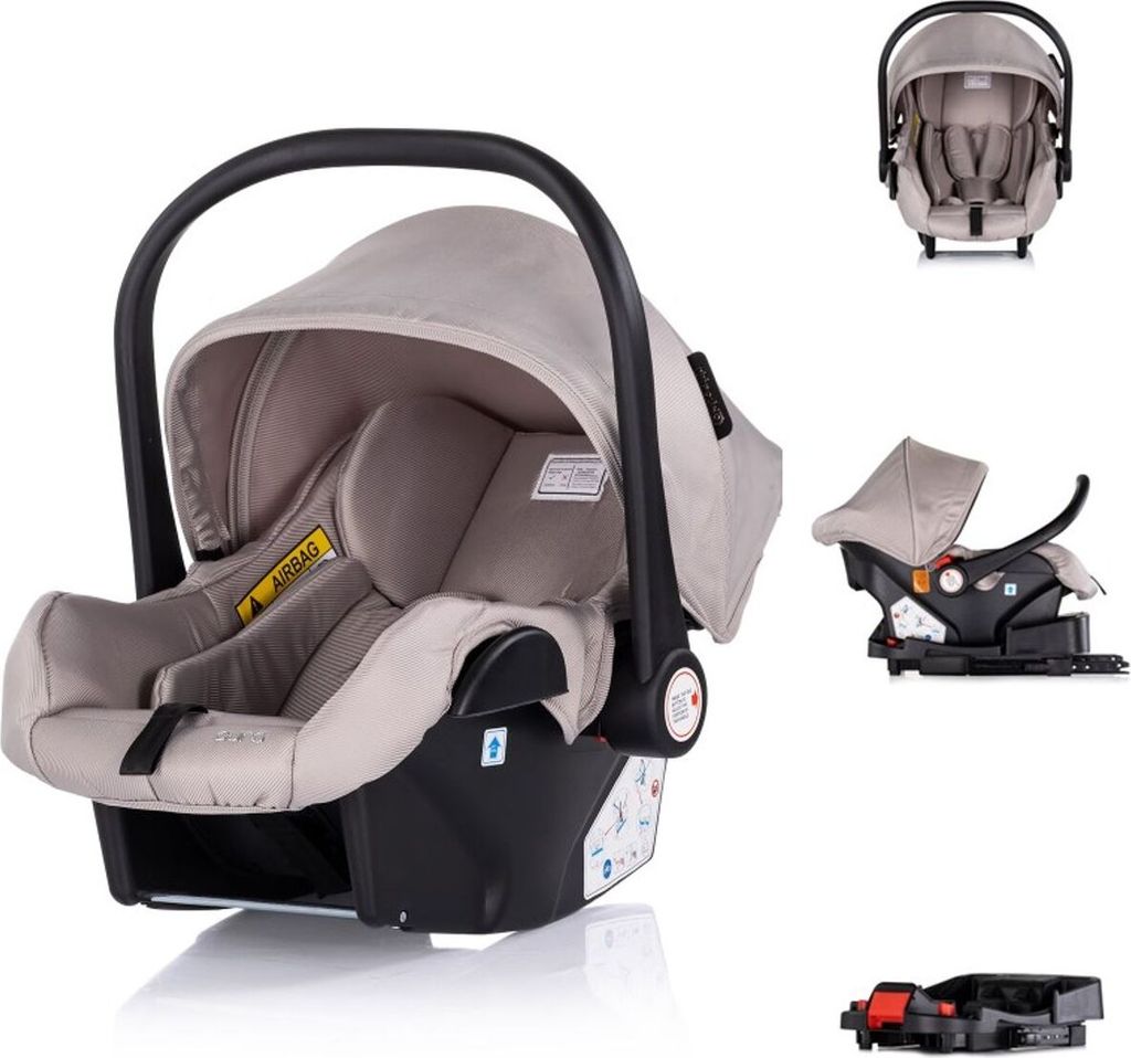 Chipolino Set Babyschale Isofix-Basisstation Aura i-Size (40 - 85cm) verstellbar hellbraun