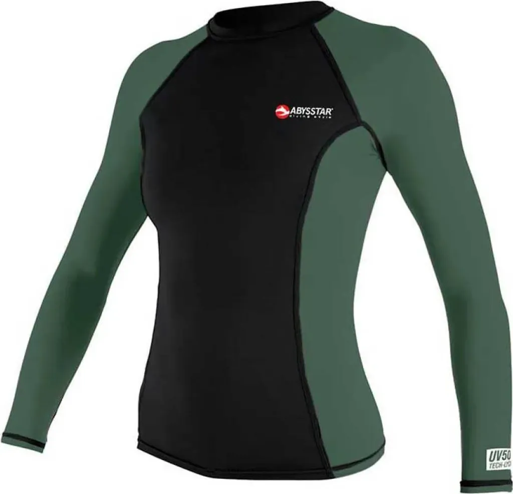 Rashguard de Surf Femme Vert M - Protection Solaire Manches Longues Mer