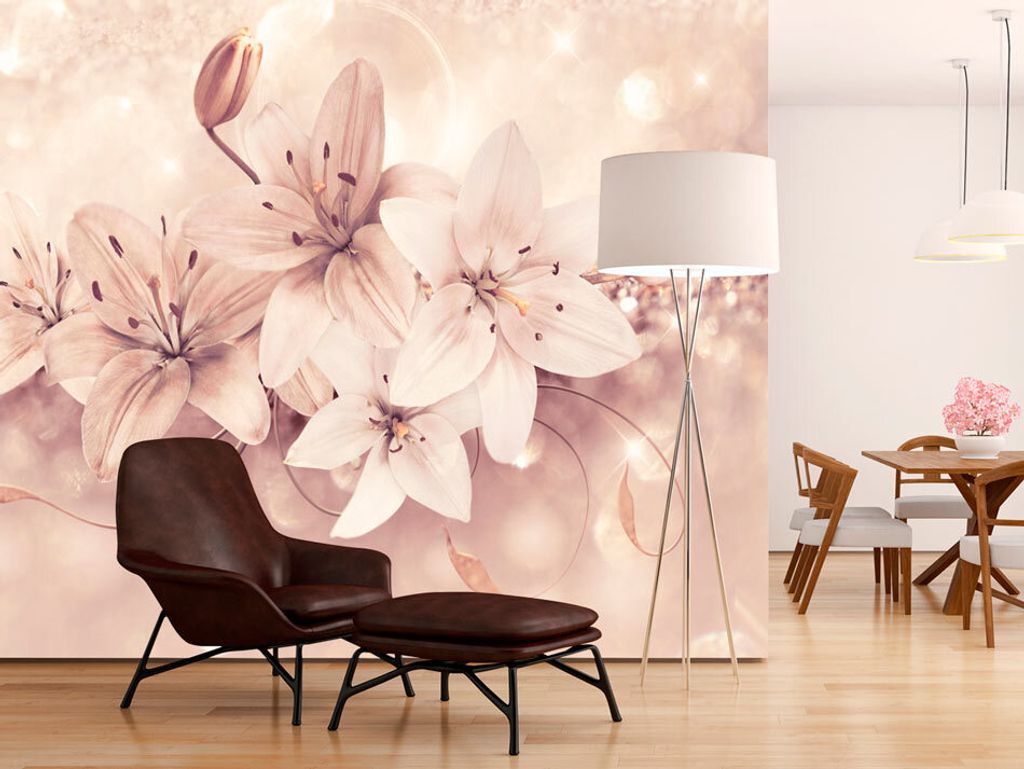 Vlies Fototapete Blumen Lilien 400x280 cm Tapeten Wandtapete XXL Diamant Ornament b-A-0285-a-d