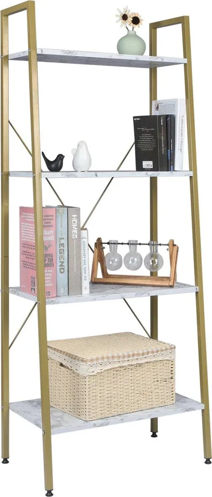 Bibliothèque Foki pour gagner de l'espace de rangement chic 148cm or