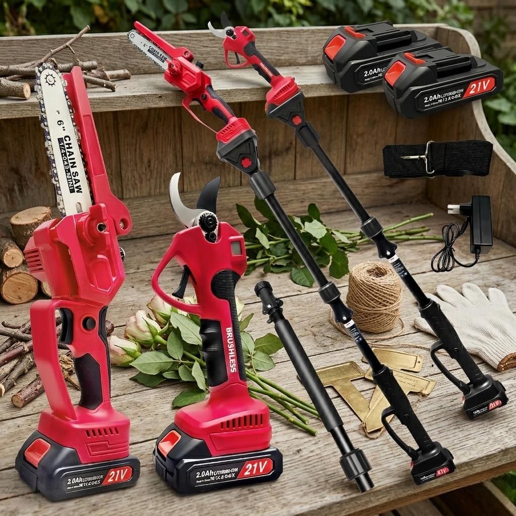 AIORBER 4-in-1 Akku Teleskop Astsäge und Astschere, 21V, Produktbild 