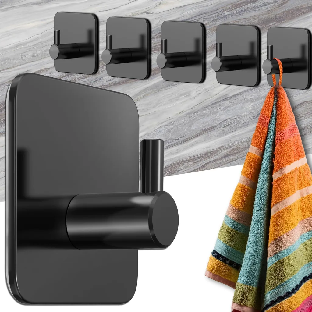 Porte-serviette mural sans trou pour cuisine et salle de bain inox