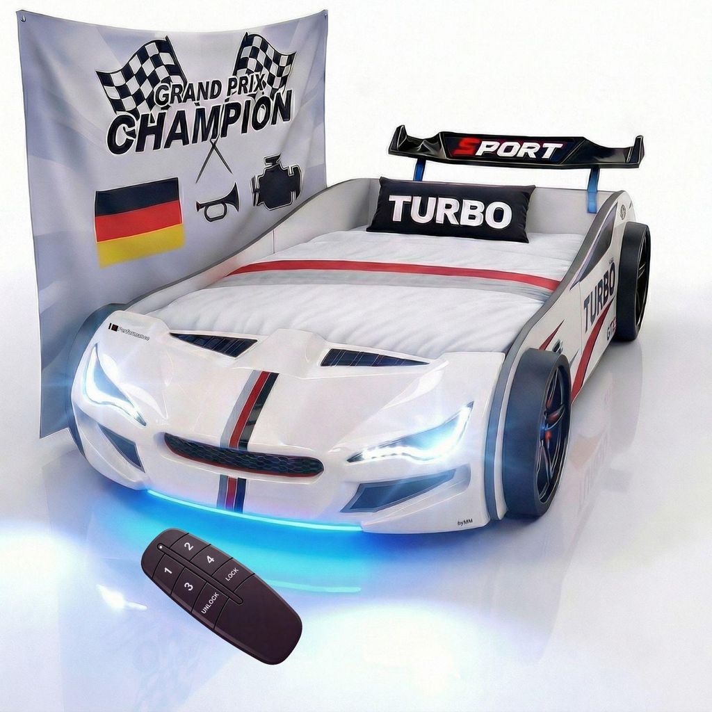 Autobett GTE Kinderbett im Rennwagen-Design mit Lattenrost Produktbild 